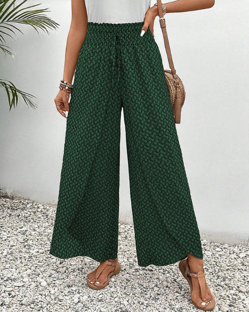 Savannah | Women's High Waisted Wide Leg Boho Pants