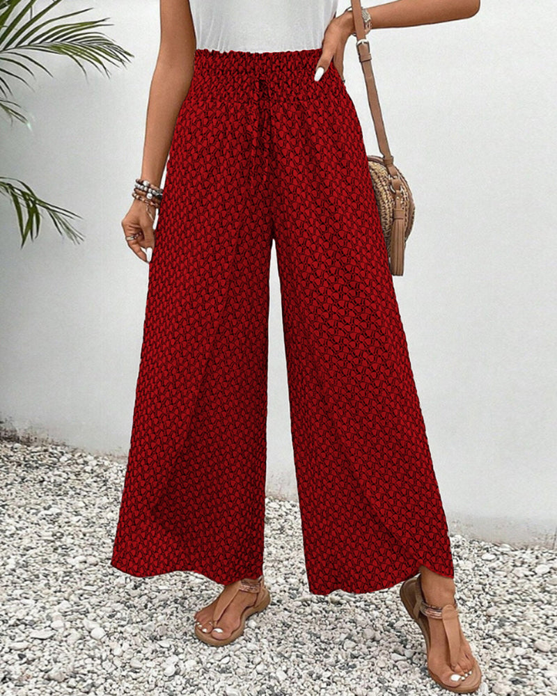 Savannah | Women's High Waisted Wide Leg Boho Pants