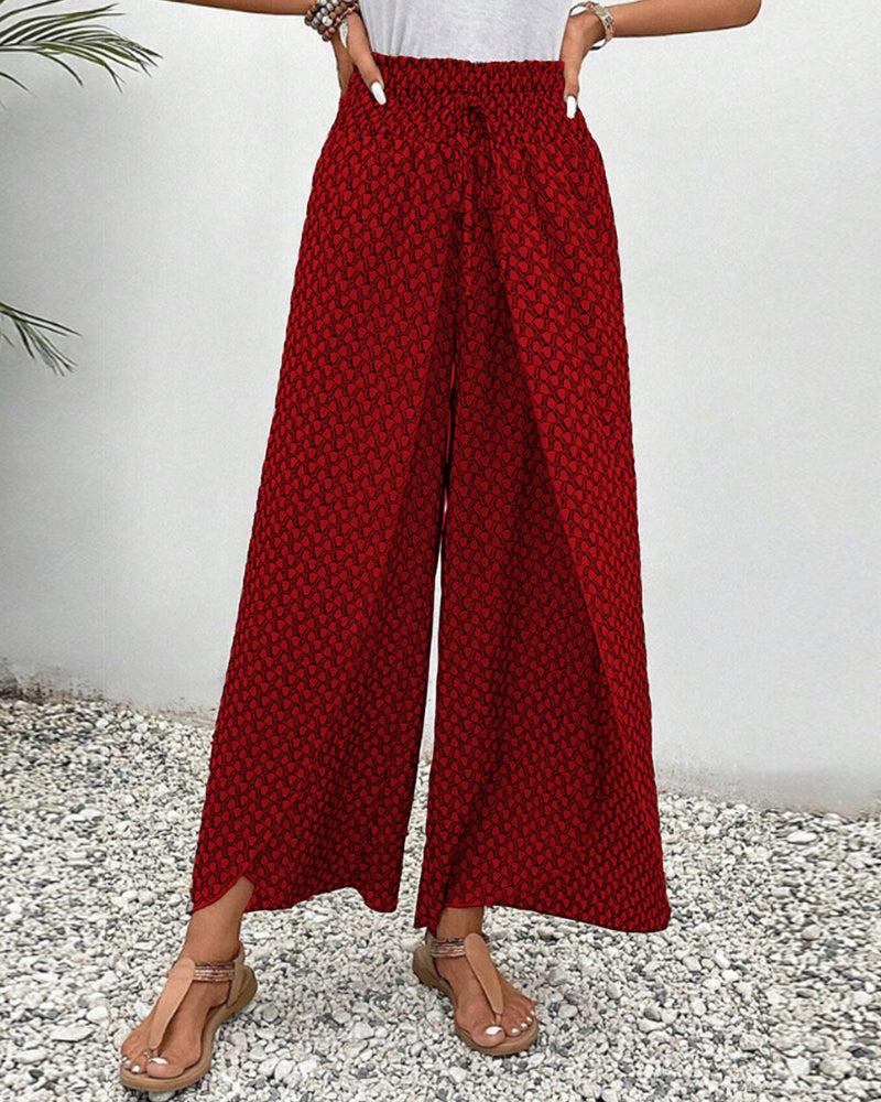 Savannah | Women's High Waisted Wide Leg Boho Pants