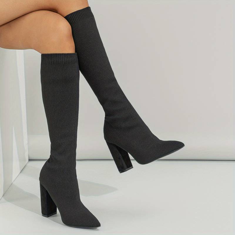 Isla | Women's Ribbed Knit Knee-High Boots