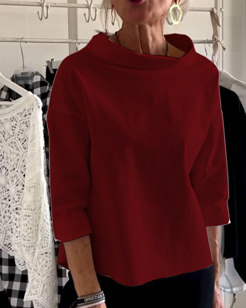 Clara | Women's Cowl Neck 3/4 Sleeve Top