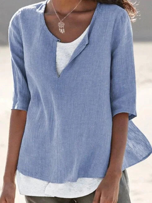 Naomi | Women's V Neck Half Sleeve Casual Blouse