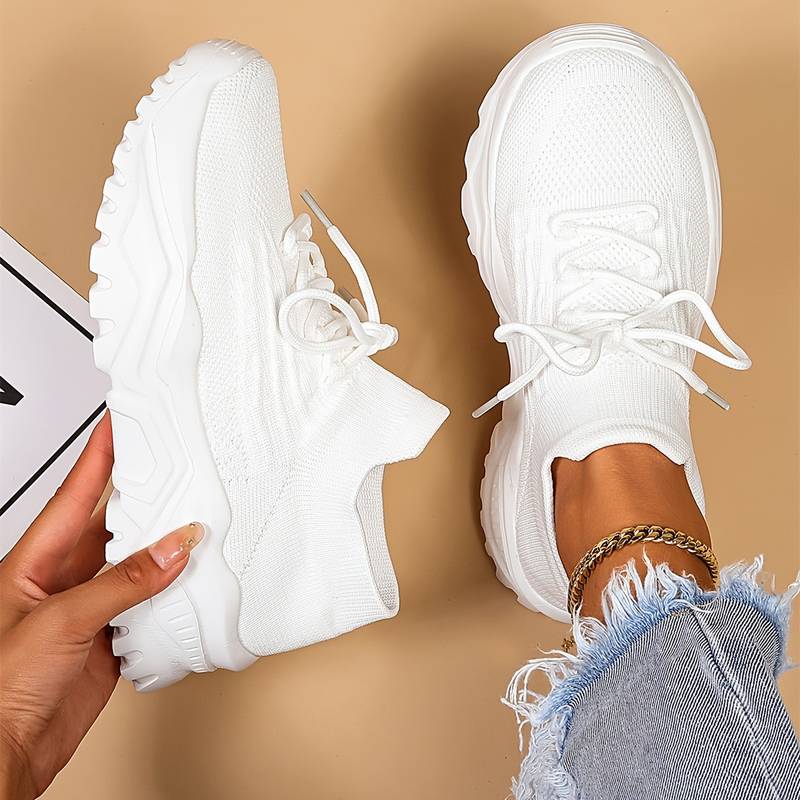Ava | Women's Lace-Up Thick Sole Sneakers
