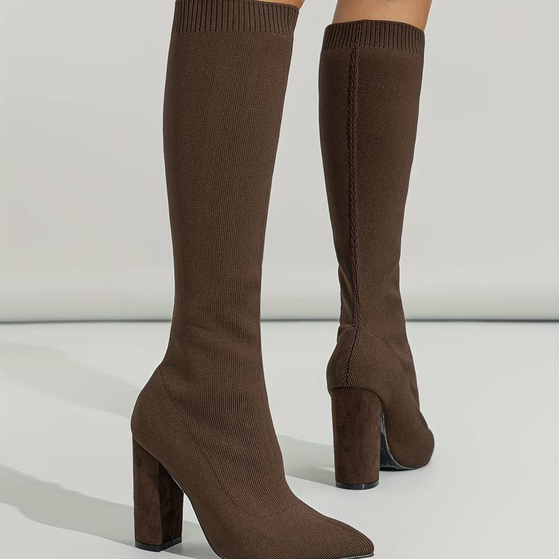 Isla | Women's Ribbed Knit Knee-High Boots
