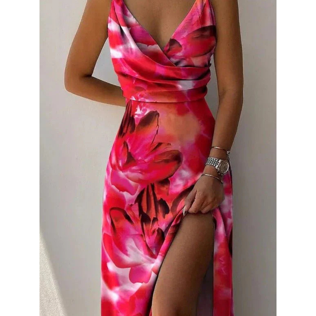 Sabrina | Women's V-Neck Spaghetti Strap Maxi Dress