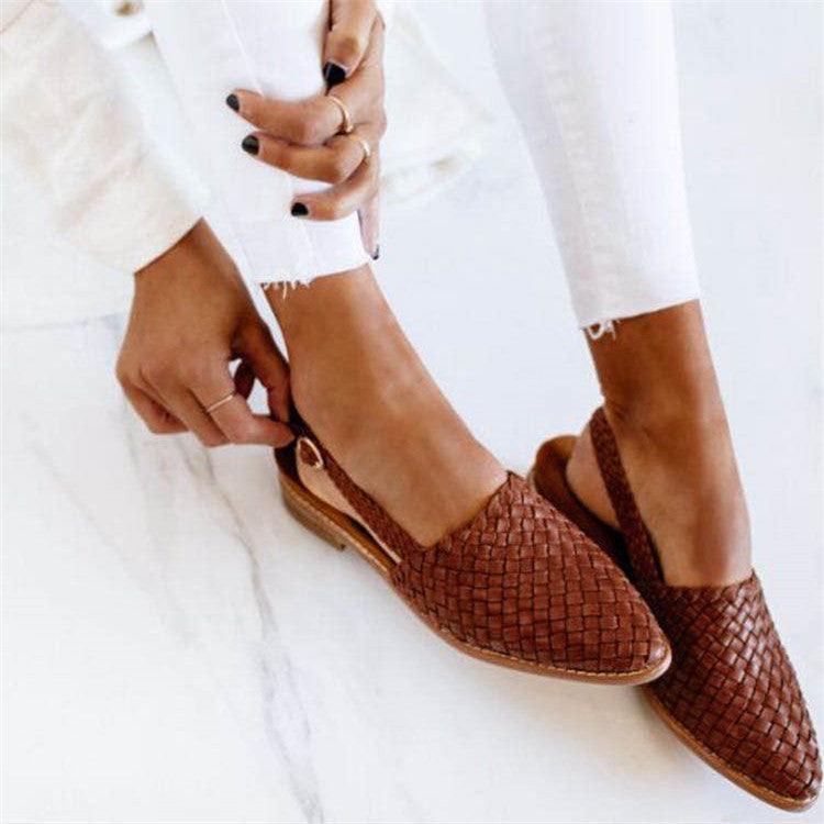 Ivy | Women's Slingback Closed Toe Flat Sandals