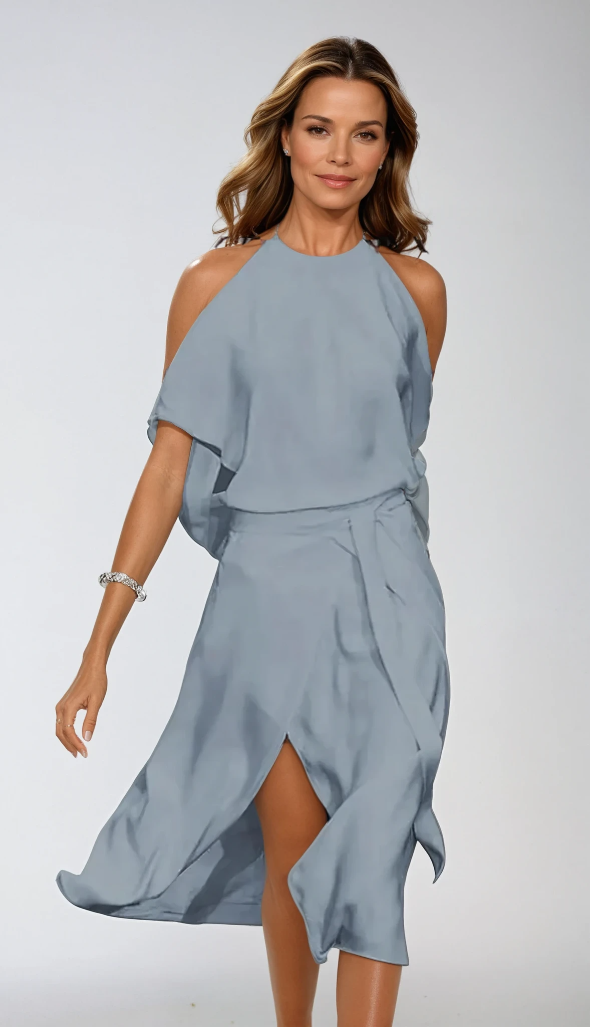 Aurora | Women's A-Line Halter Dress With Slit
