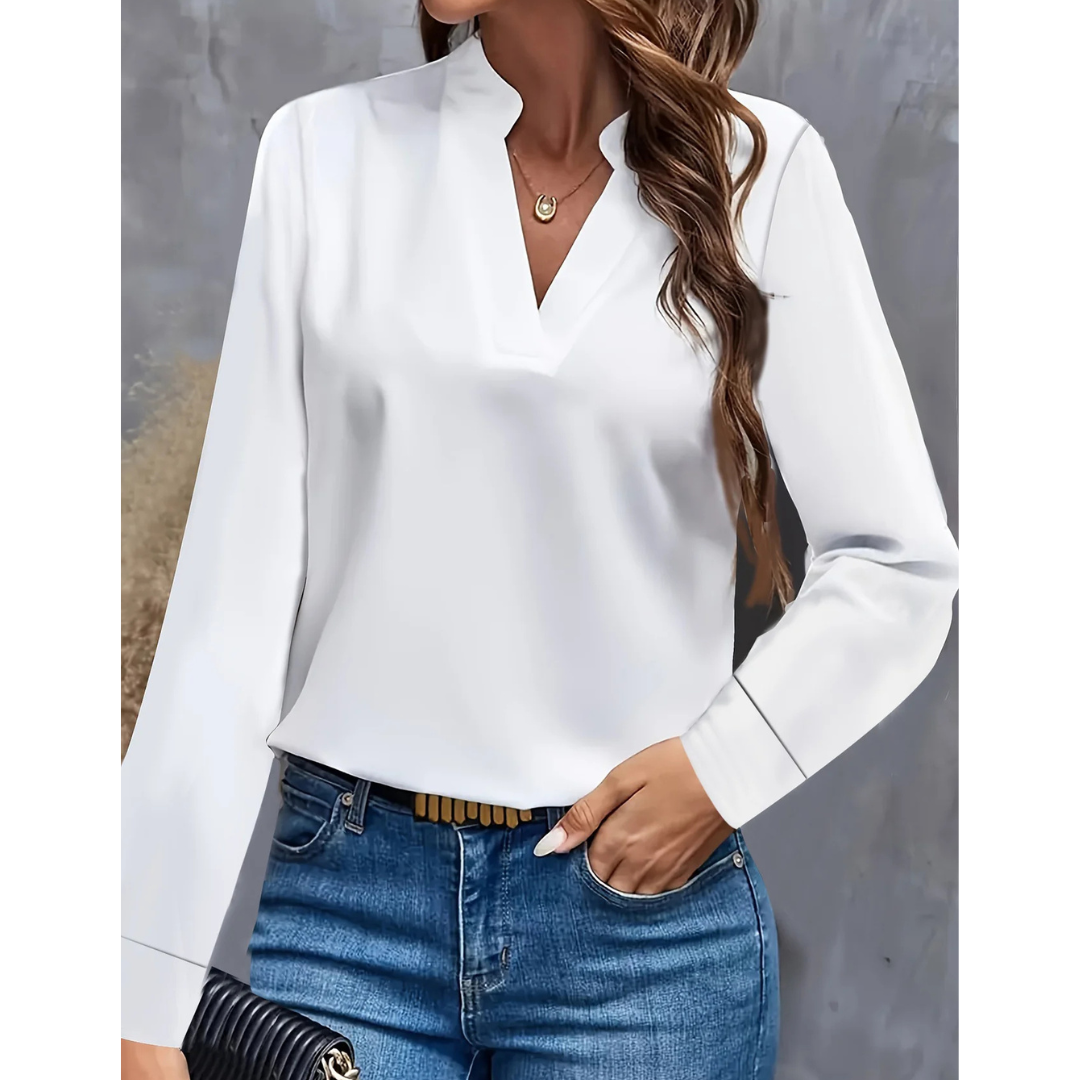 Elena | Women's V Neck Long Sleeve Tunic Top