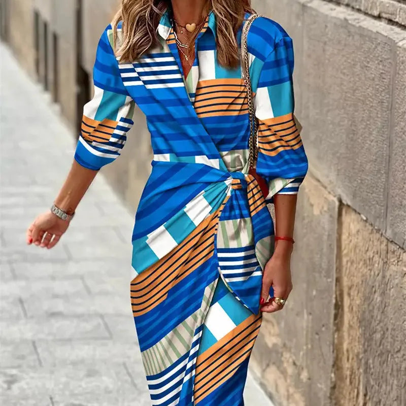 Lydia | Women's V-Neck Wrap Midi Dress