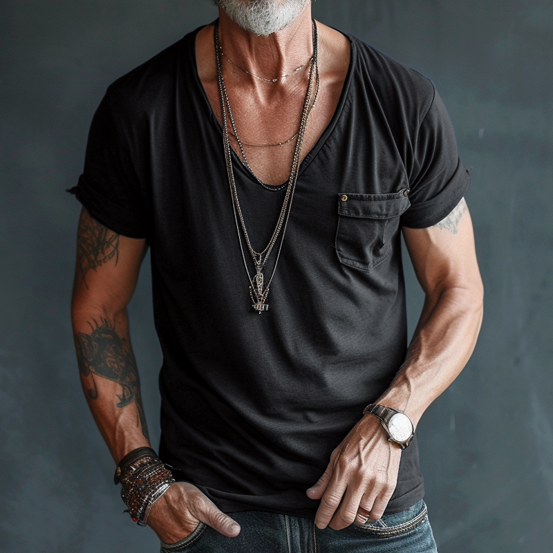 Ethan | Men's V-Neck Pocket T-Shirt