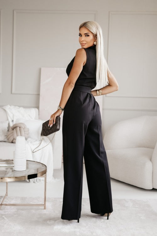 Victoria | Women's V-Neck Wide Leg Formal Jumpsuit