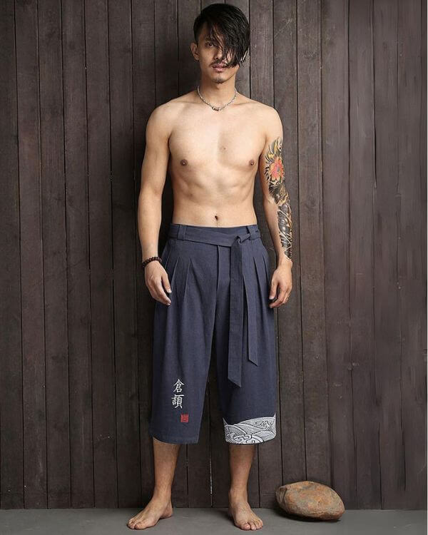Hiro | Men's Wide-Leg Cropped Tie Waist Shorts