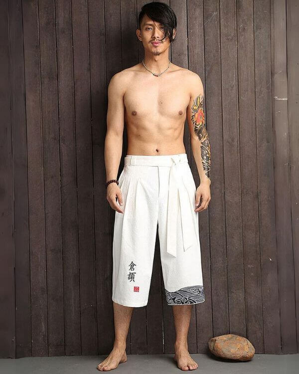 Hiro | Men's Wide-Leg Cropped Tie Waist Shorts