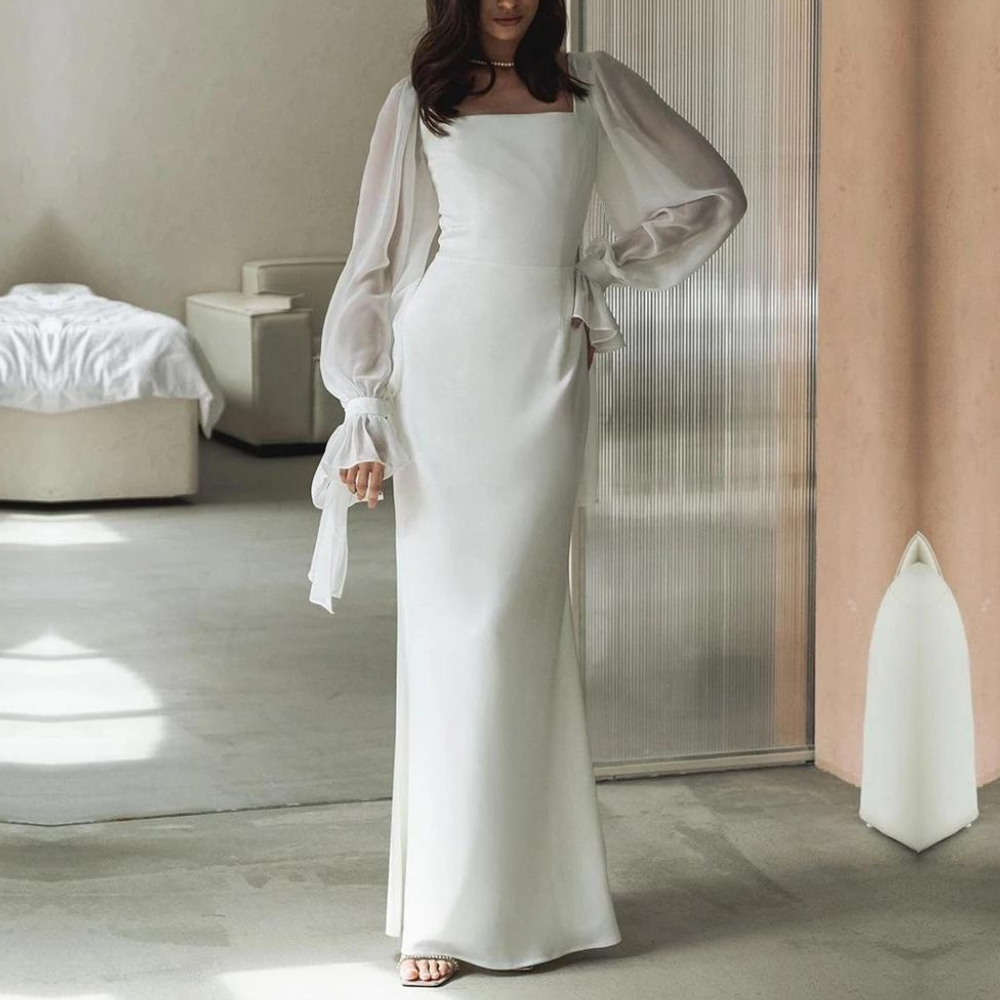 Audrey | Women's Square Neck Puff Sleeve Dress