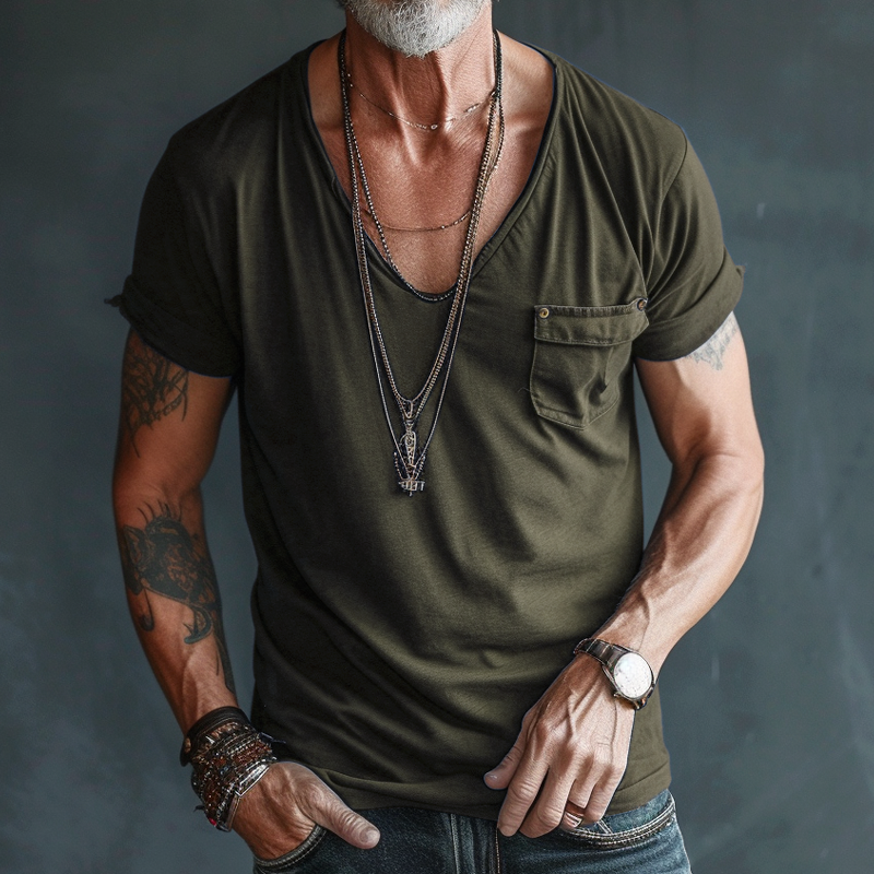Ethan | Men's V-Neck Pocket T-Shirt