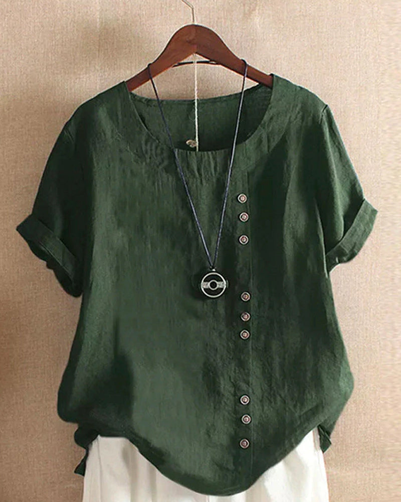 Liora | Women's Casual Tunic-Style Linen Blouse