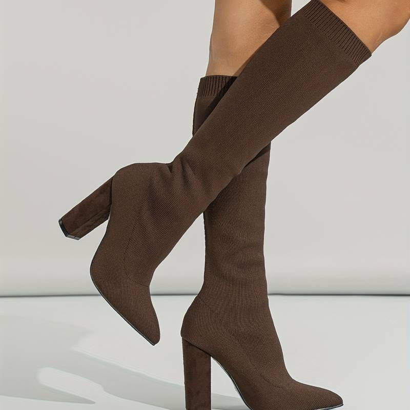 Isla | Women's Ribbed Knit Knee-High Boots