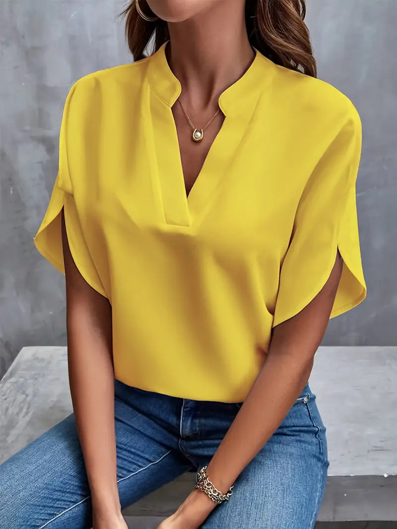 Elisa | Women's V-Neck Split Sleeve Blouse