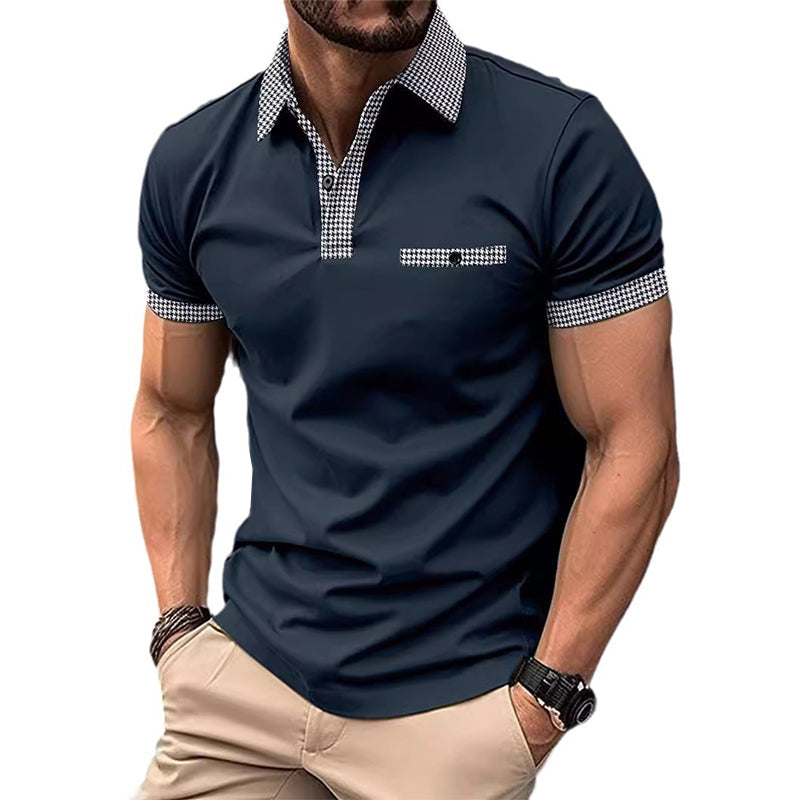 Ryan | Men's Checkered Detail Polo Shirt