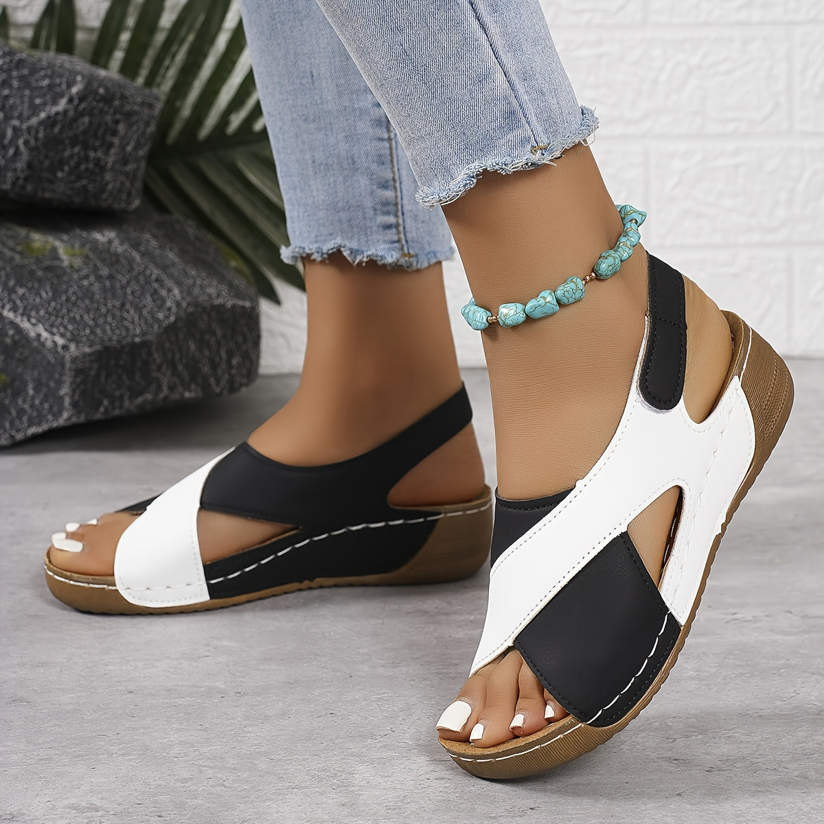 Lila | Women's Color-Block Slingback Wedge Sandals