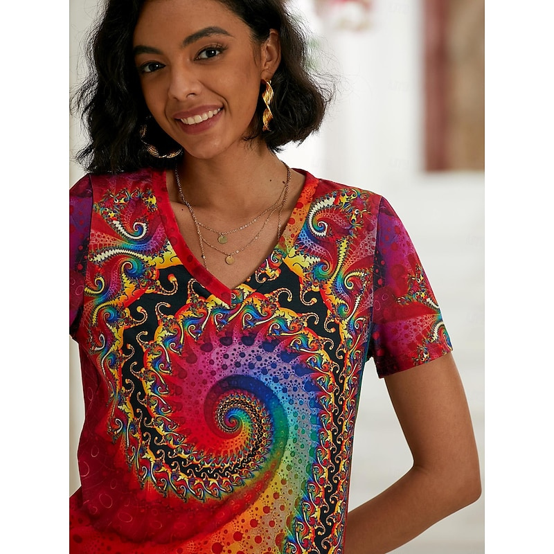 Lily | Women's Colorful V-Neck Short Sleeve Top
