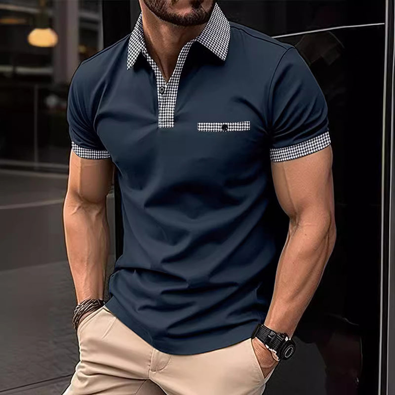 Ryan | Men's Checkered Detail Polo Shirt