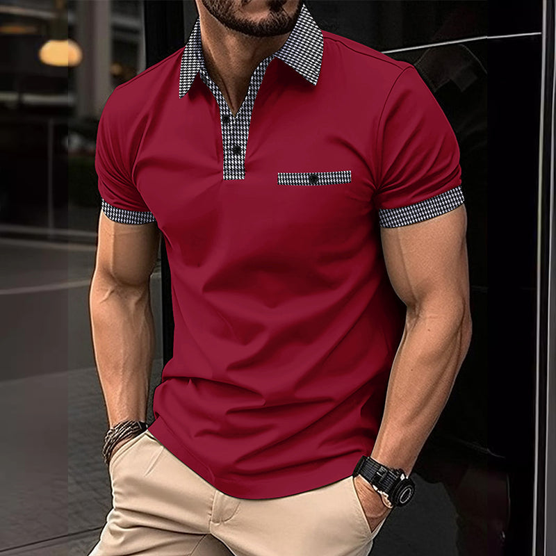 Ryan | Men's Checkered Detail Polo Shirt