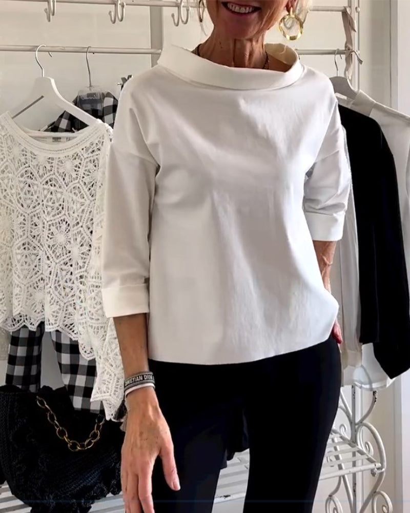 Clara | Women's Cowl Neck 3/4 Sleeve Top