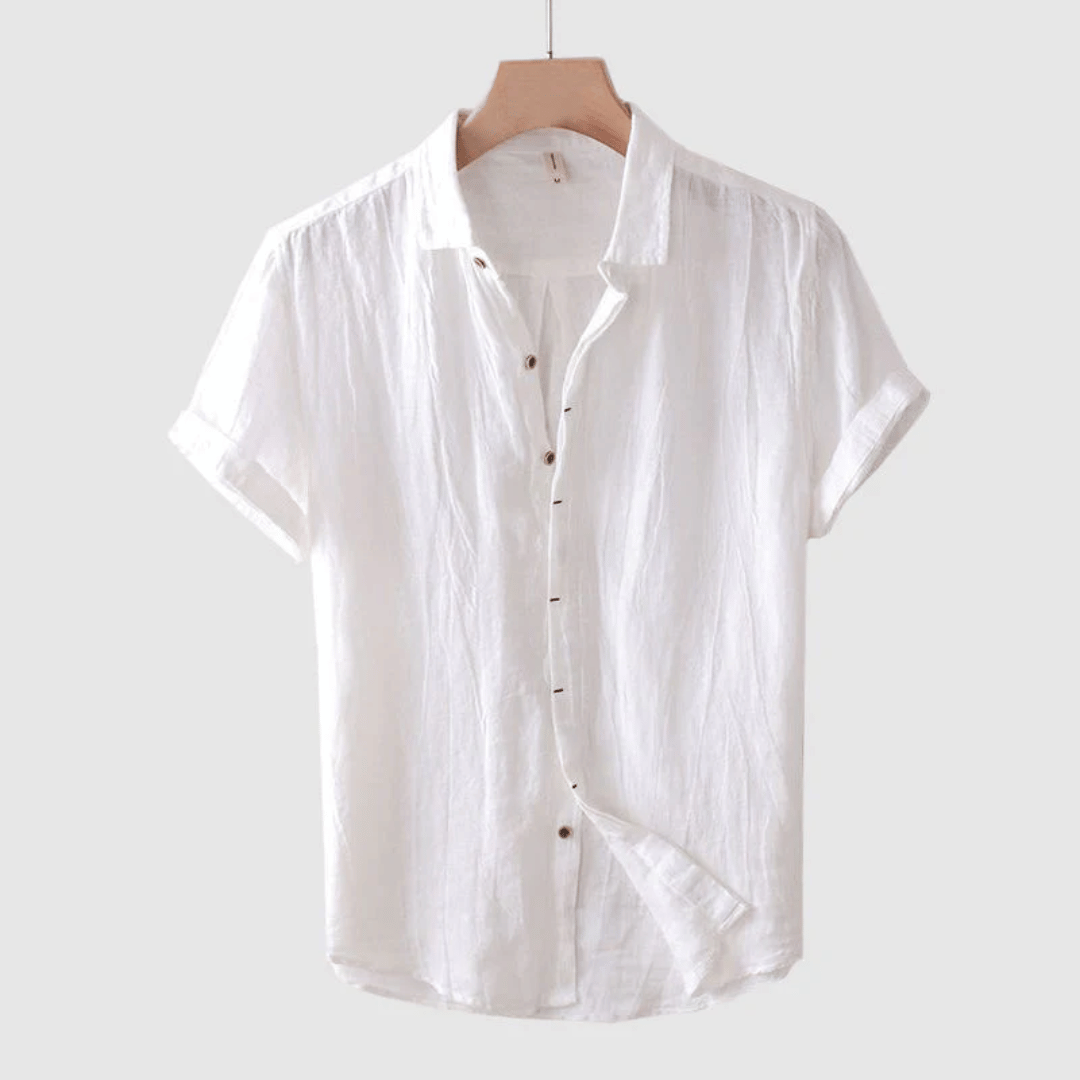 Noah | Men's Linen Short Sleeve Button-Up Shirt