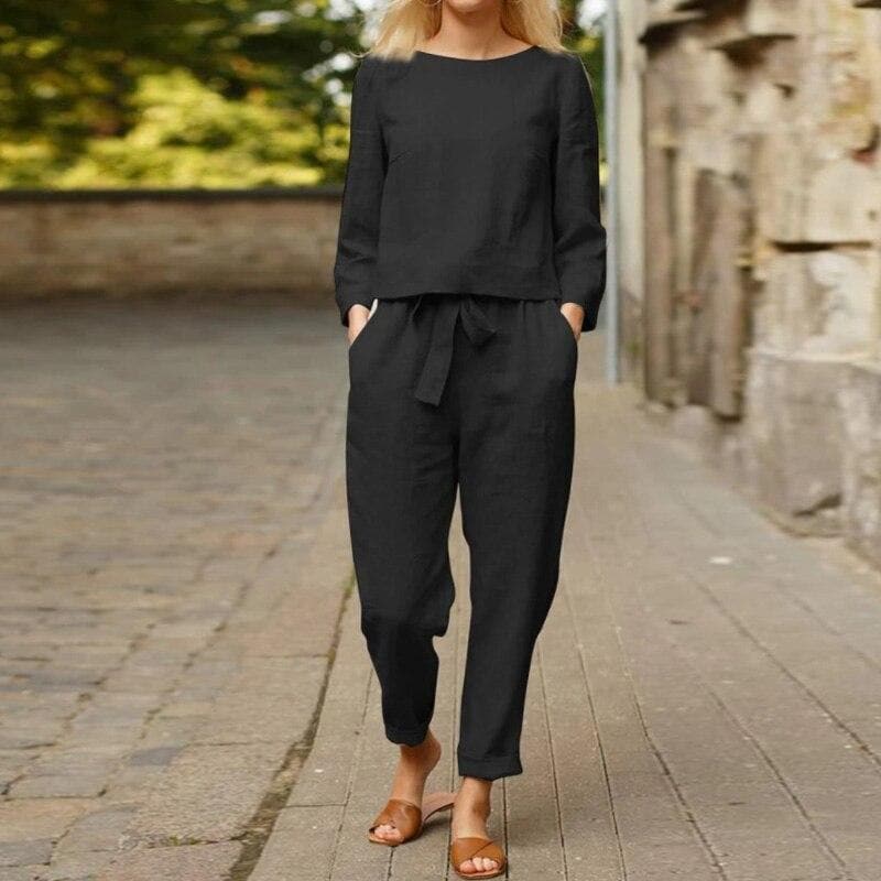 Elara | Women's Relaxed Linen Top Pant Set