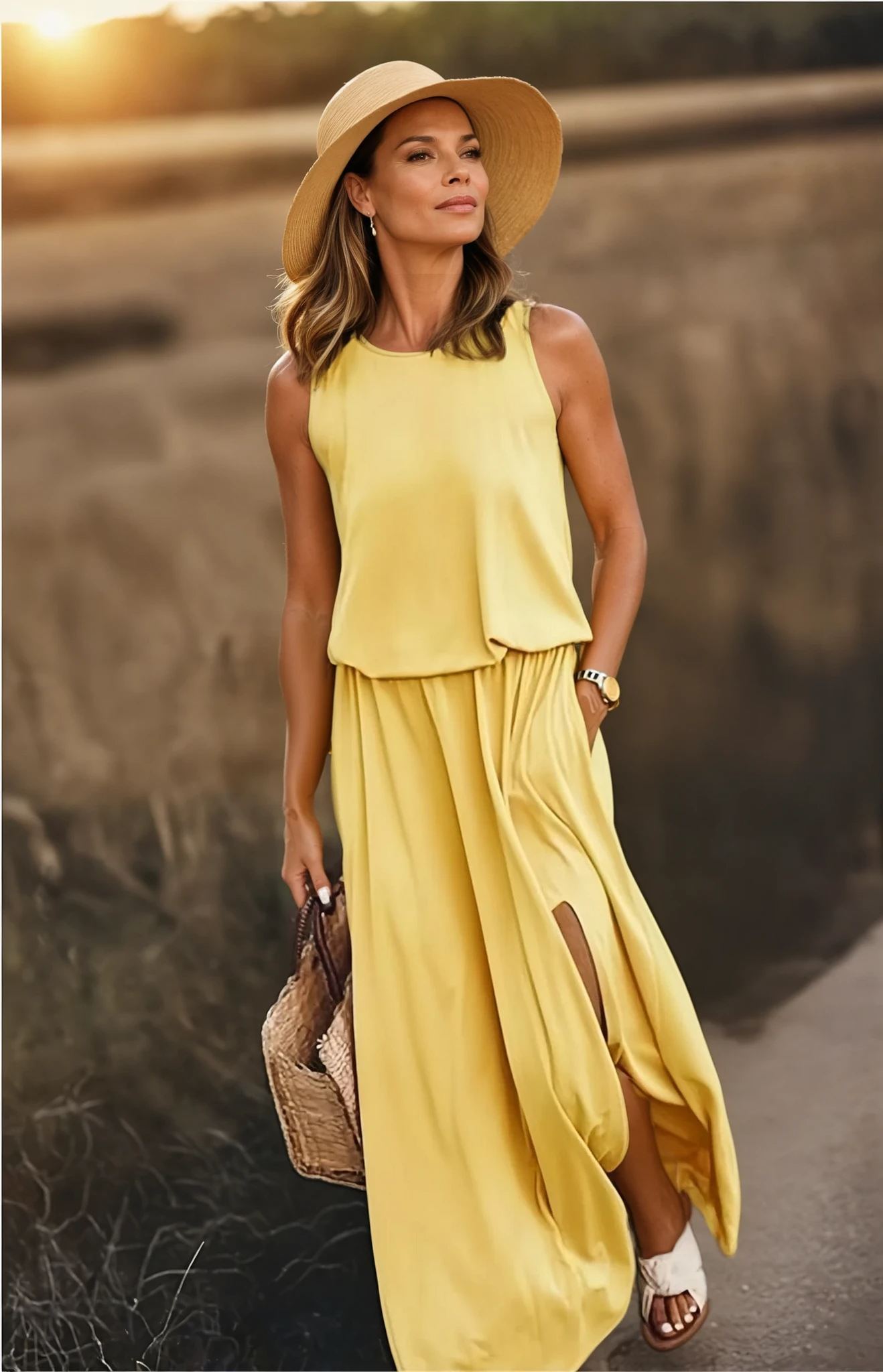 Sophie | Women's Round Neck Sleeveless Summer Dress