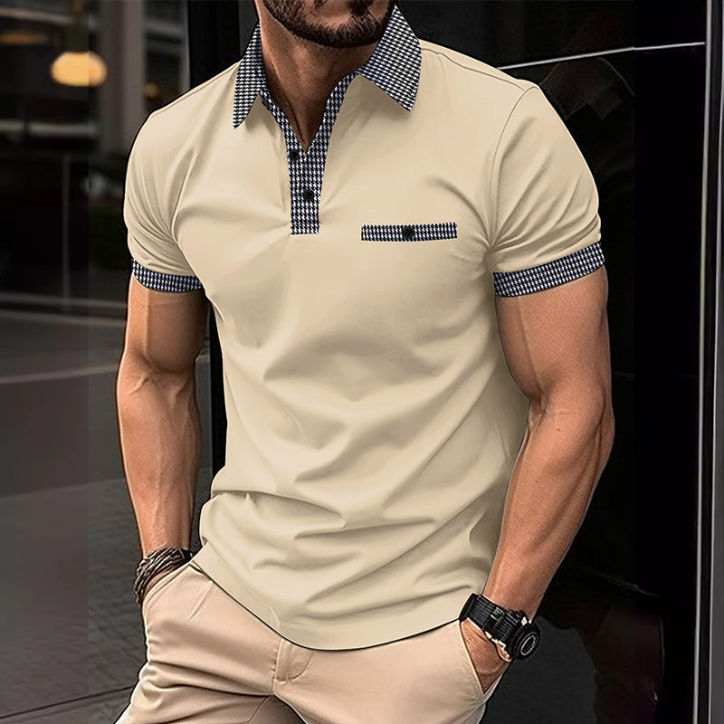 Ryan | Men's Checkered Detail Polo Shirt