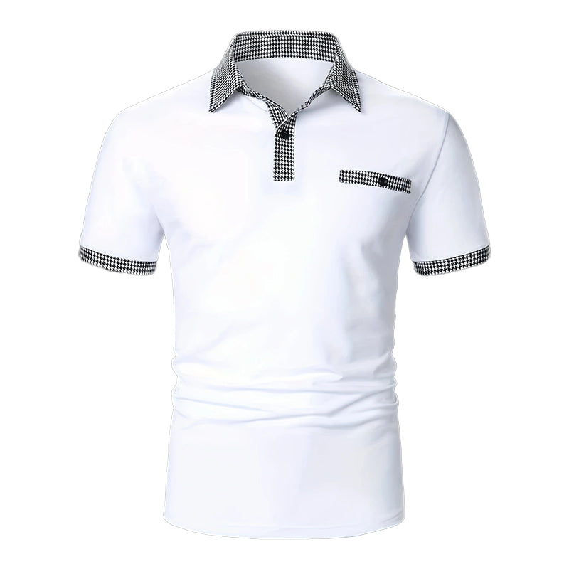 Ryan | Men's Checkered Detail Polo Shirt