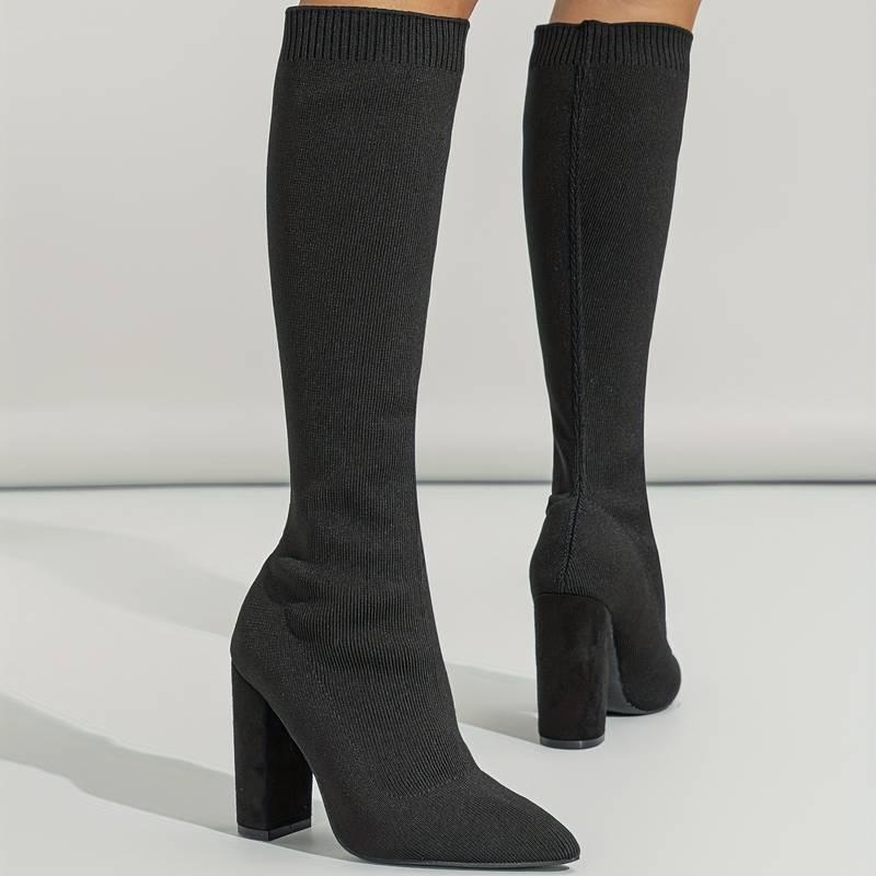 Isla | Women's Ribbed Knit Knee-High Boots