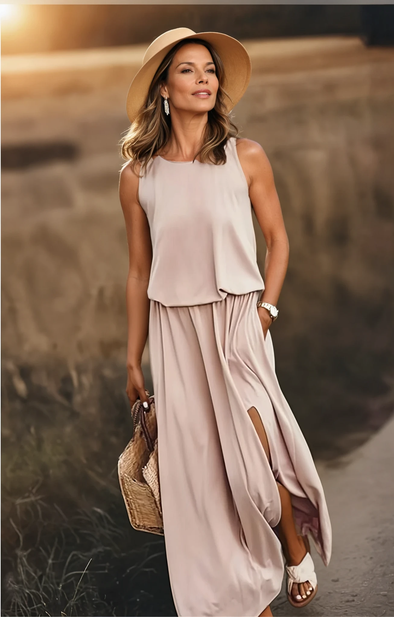 Sophie | Women's Round Neck Sleeveless Summer Dress