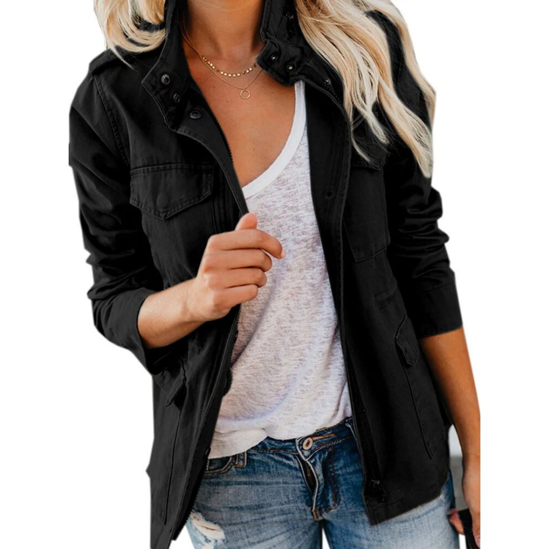 Avery | Women's Casual Zip Front Utility Jacket