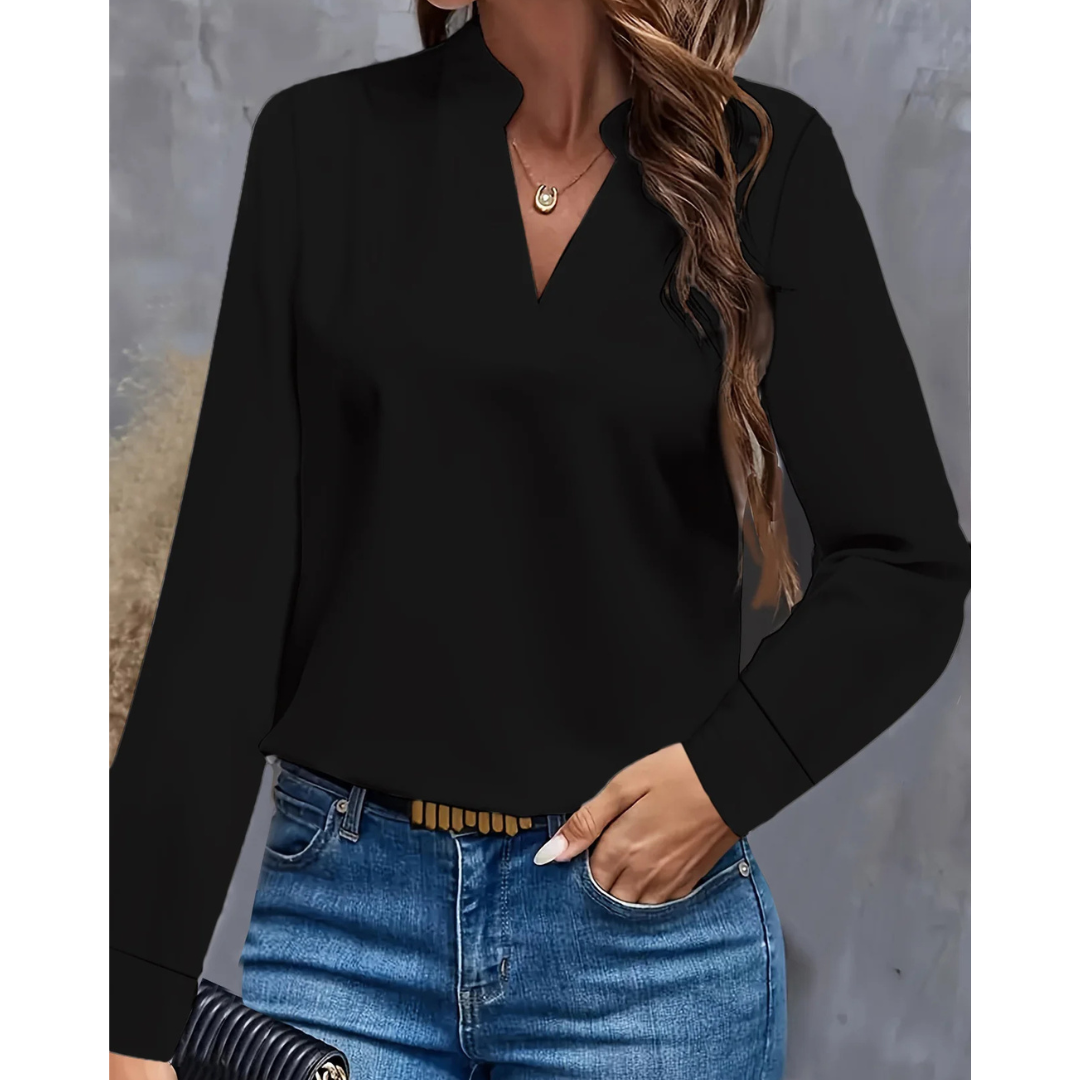 Elena | Women's V Neck Long Sleeve Tunic Top