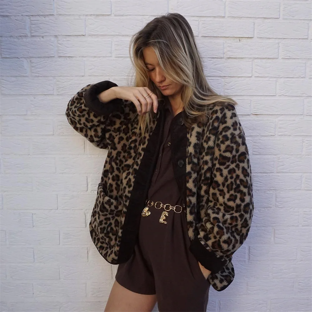 Sienna | Women's Leopard Print Cozy Button-Up Jacket