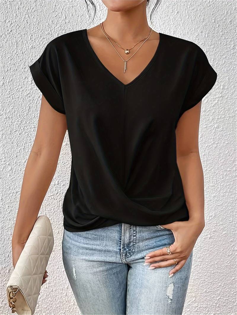 Nora | Women's Twist Knot V-Neck Blouse