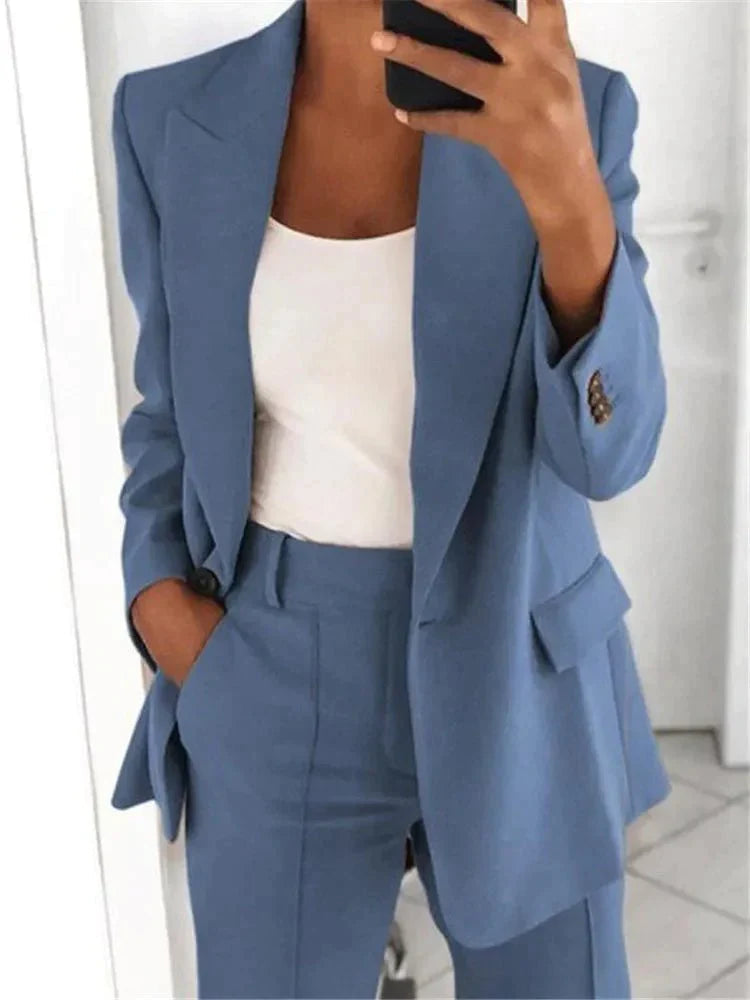 Madeline | Women's Lapel Slim Fit Blazer Suit Set
