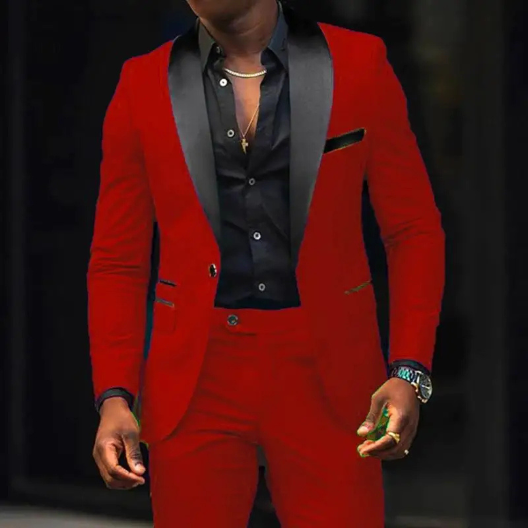 Caleb | Men's Slim-Fit Peaked Lapel Suit Set