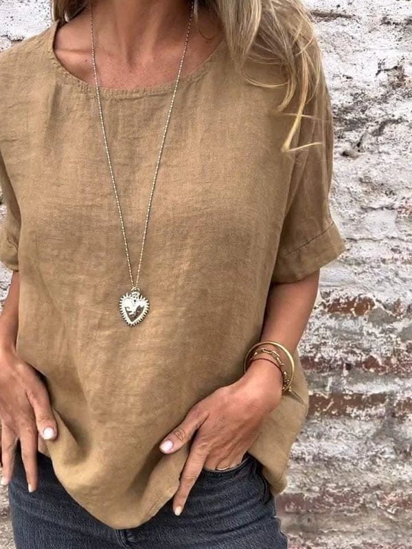 Stella | Women's Short Sleeve Round Neck Casual Blouse