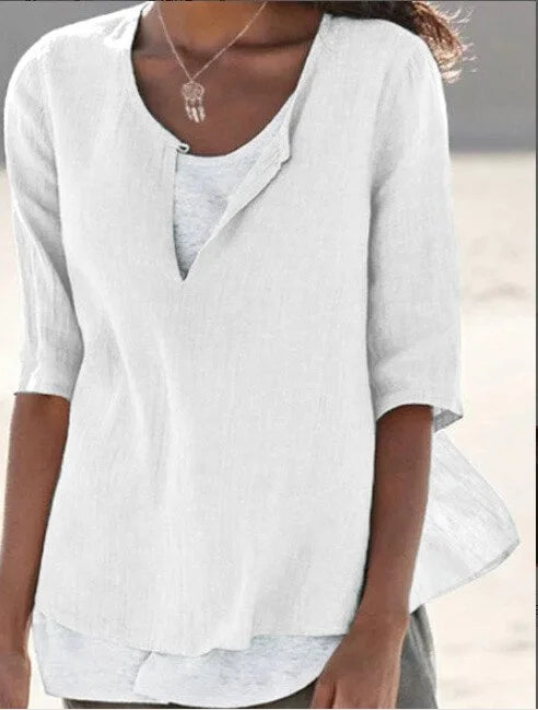 Naomi | Women's V Neck Half Sleeve Casual Blouse