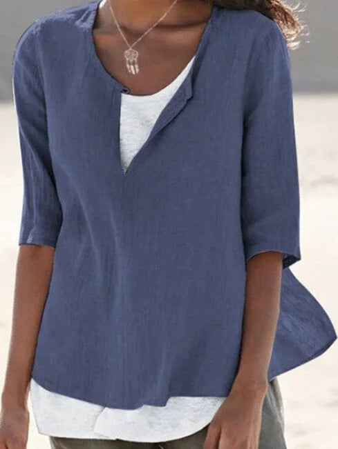Naomi | Women's V Neck Half Sleeve Casual Blouse
