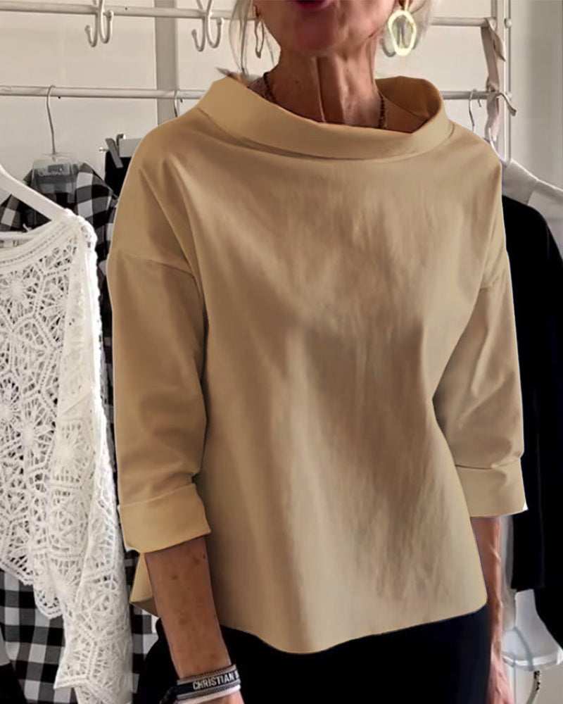 Clara | Women's Cowl Neck 3/4 Sleeve Top