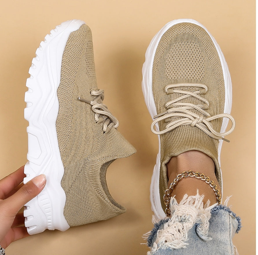 Ava | Women's Lace-Up Thick Sole Sneakers