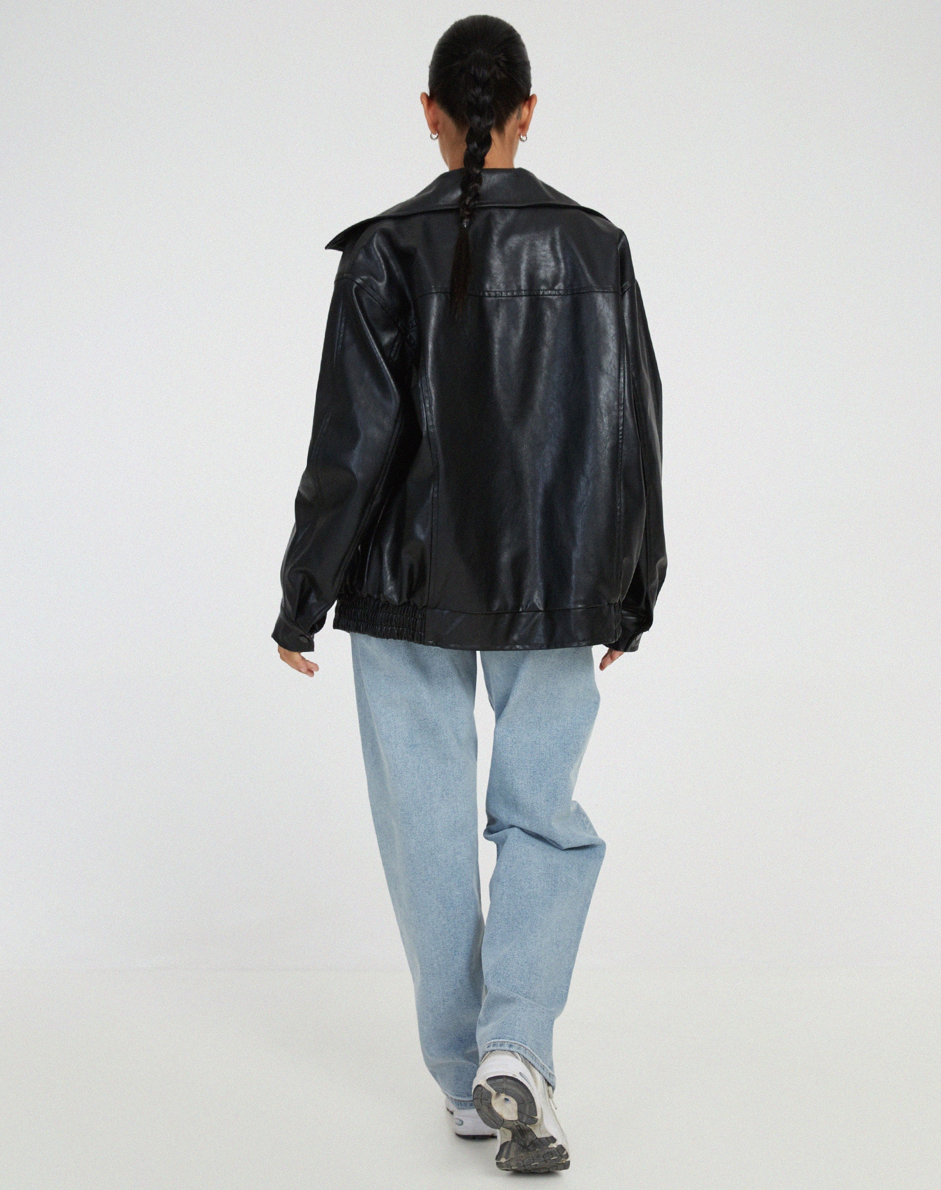 Lila | Women's Faux Leather Bomber Jacket