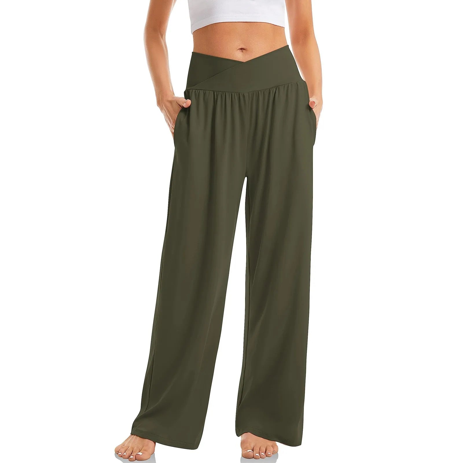 Mila | Women's High-Waisted Crossover Yoga Pants