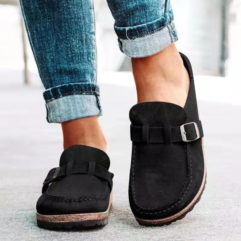 Claire | Women's Round Toe Buckle Slip On Loafers