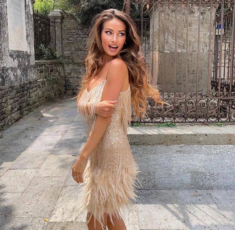 Lila | Women's Sequin Fringe Mini Dress